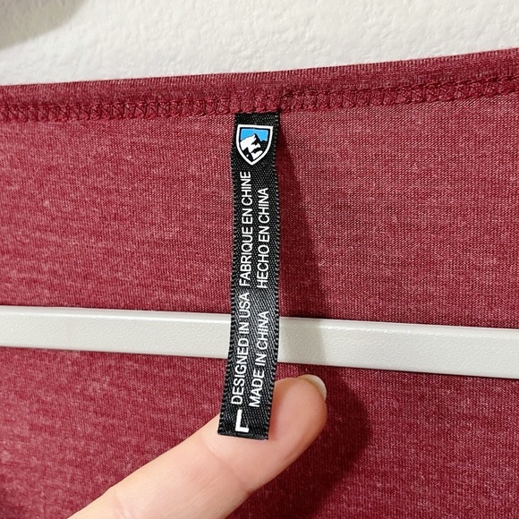 Kuhl Inara Lux Rolled Short Sleeve Tee Shirt Maroon Size Large V-Neck Outdoor - Picture 5 of 7